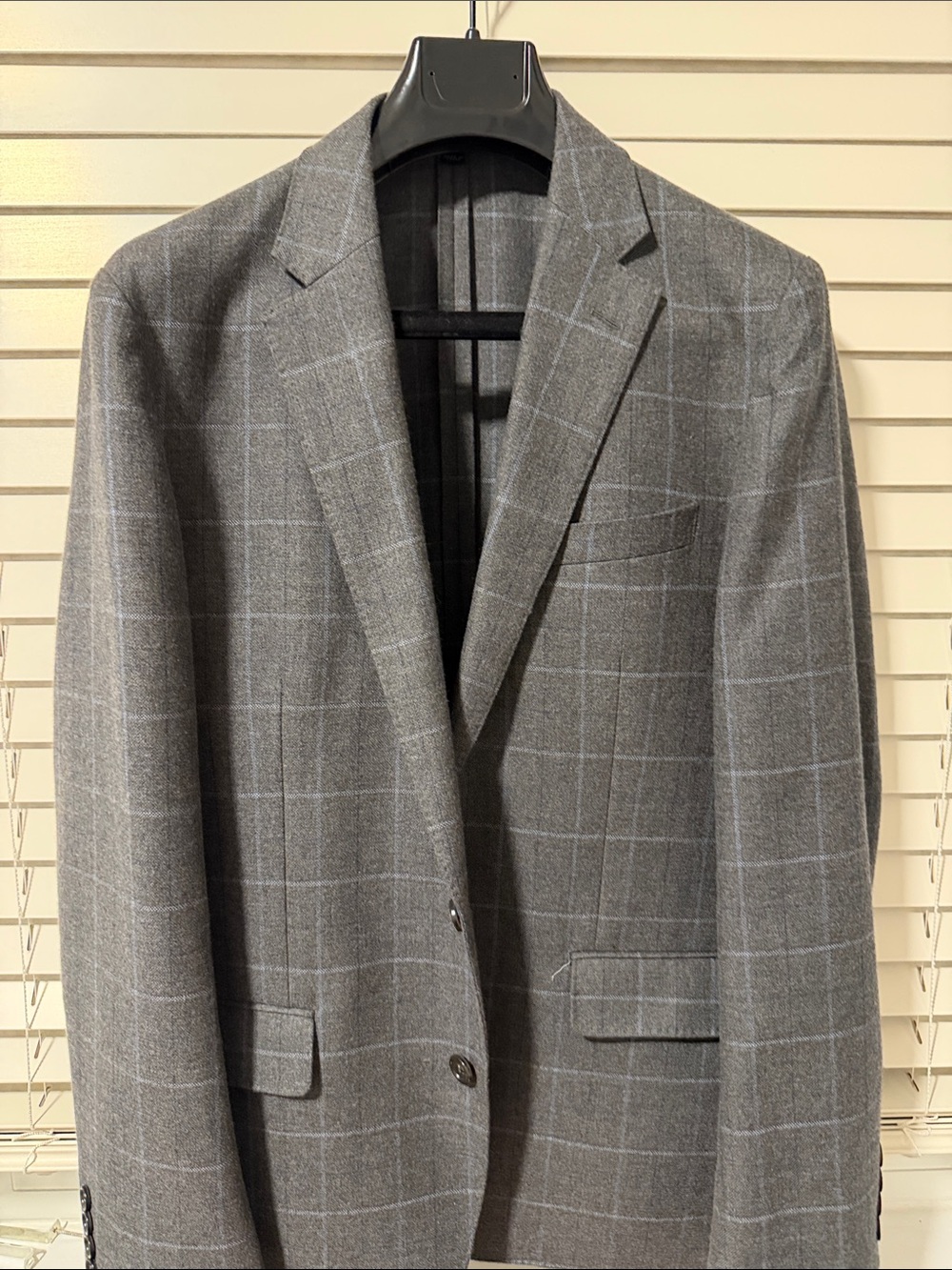 J. Crew Gray Flannel Windowpane Suit 40R Jacket 31X32 pants